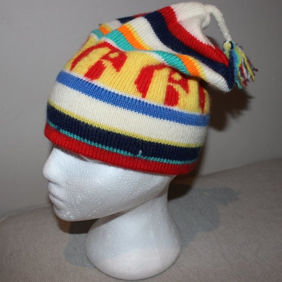 FREE❤️vintage Murray Merkley kids beanie winter wool hat Horus falcon bird motif - Picture 11 of 14